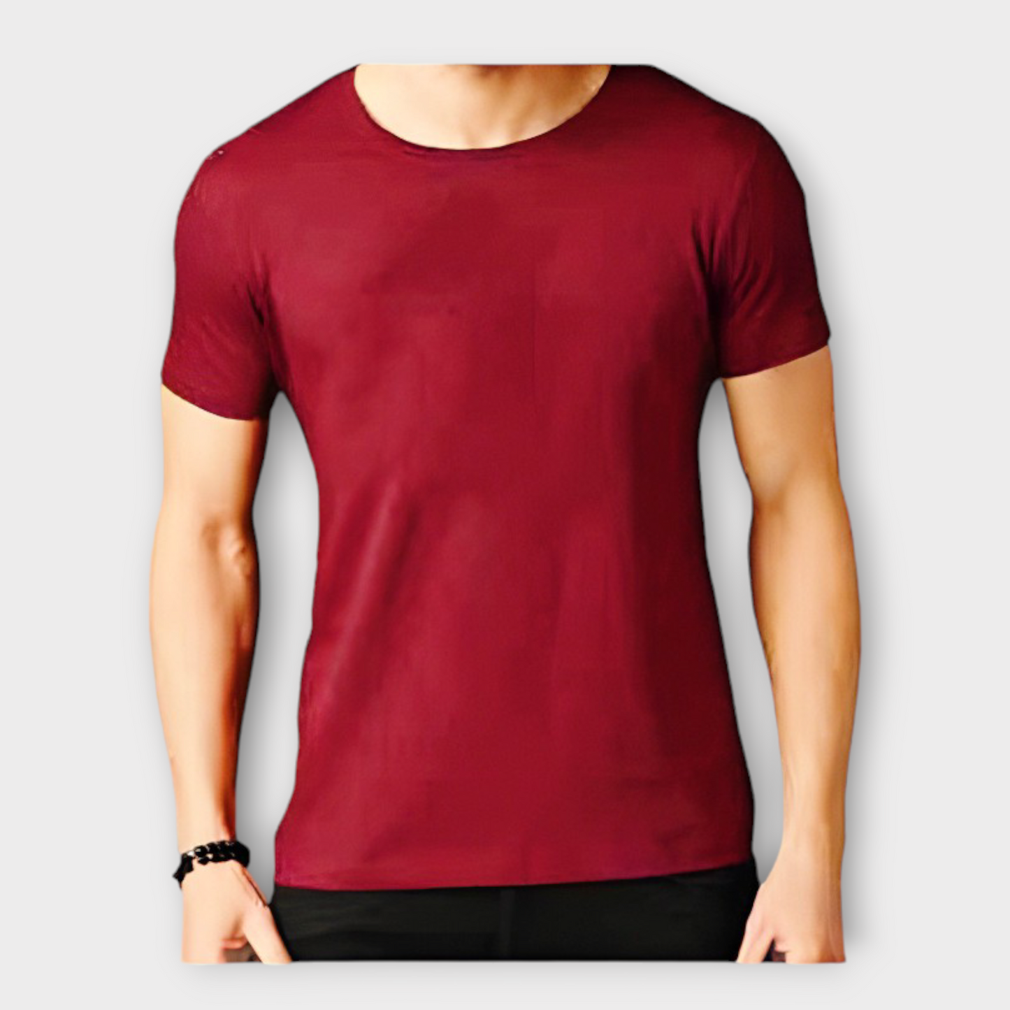 Basic Maroon T-shirt For Men's AUA&CO