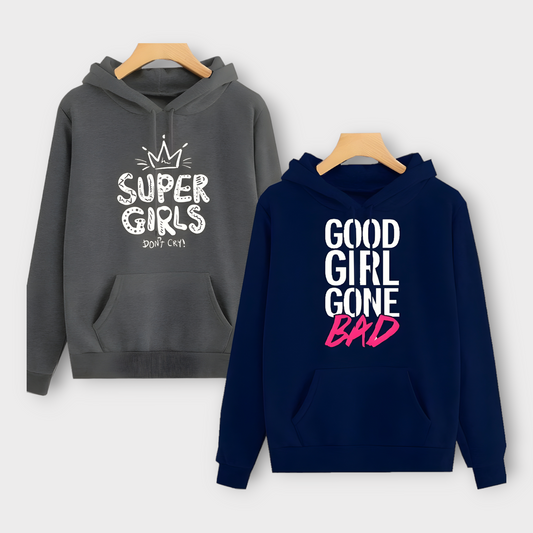 Pack Of 2 Winter Hoodie Printed For Women's