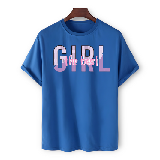 Summer Royal Blue Printed T-shirt For Women's