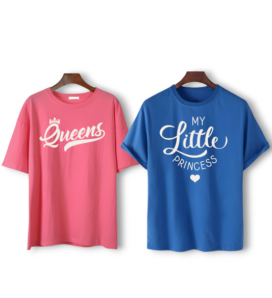 Pack Of 2 Blue & Pink Women's Summer T-shirt