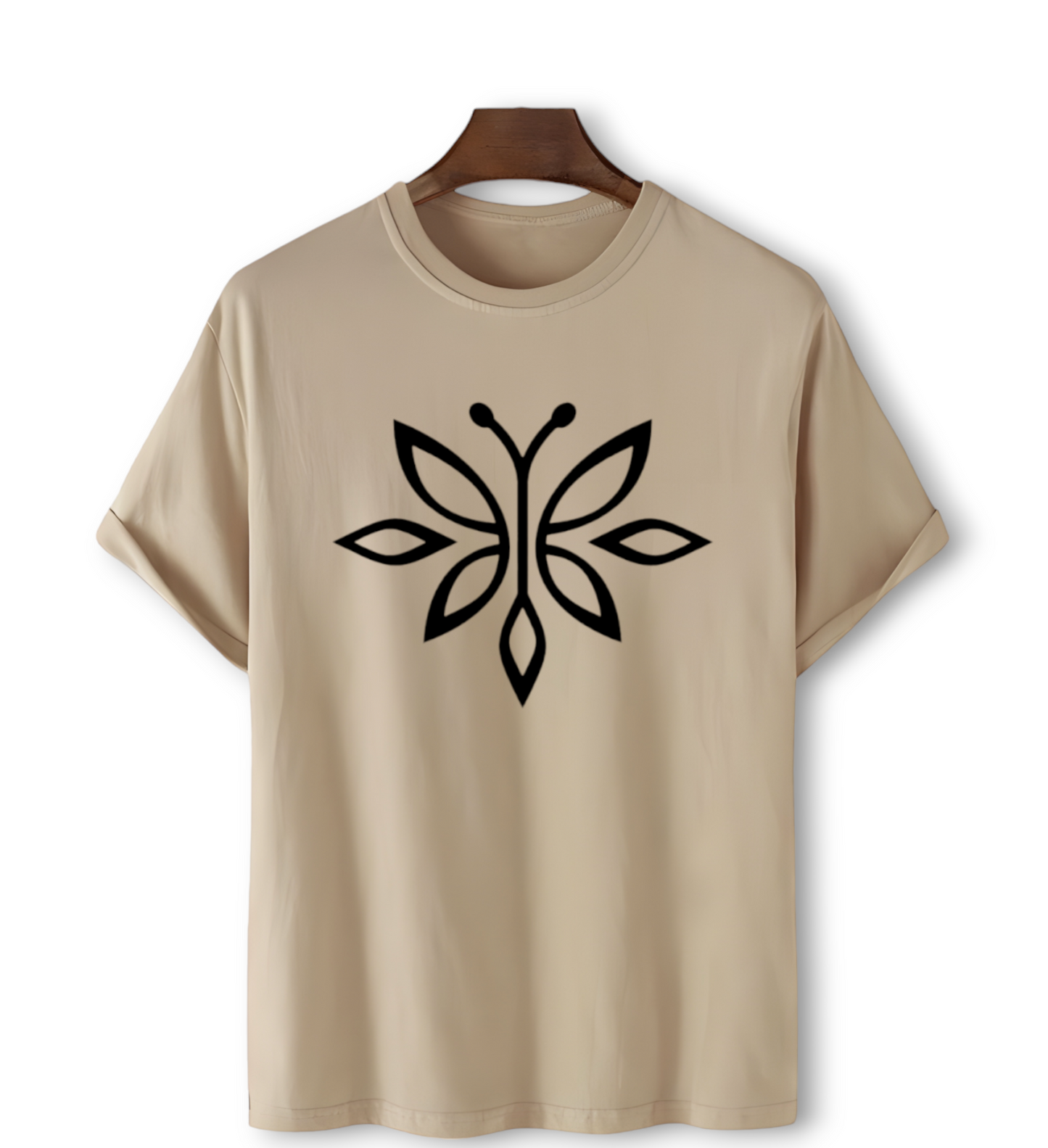 Summer beige Printed T-shirt For Women's