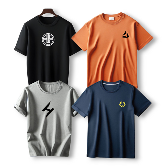 Bundle Of 4 Summer Men's Half Sleeve T-shirt