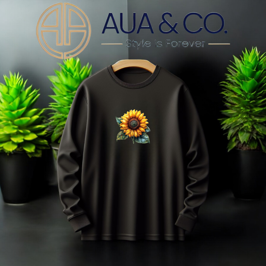 *AUA&CO Winter Sunflower Sweatshirt – Comfortable Casual Wear for Everyday Style 🌻*