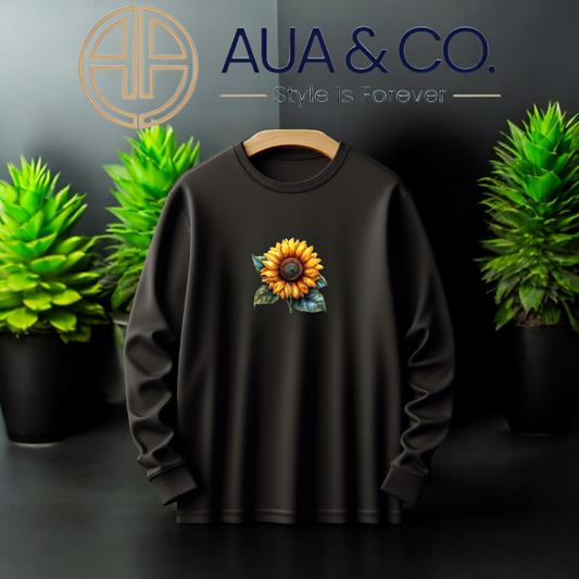 *AUA&CO Winter Sunflower Sweatshirt – Comfortable Casual Wear for Everyday Style 🌻*