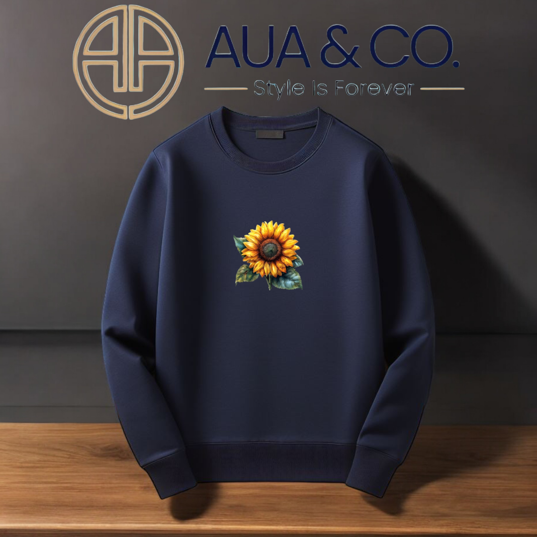 *AUA&CO Winter Sunflower Sweatshirt – Comfortable Casual Wear for Everyday Style 🌻*