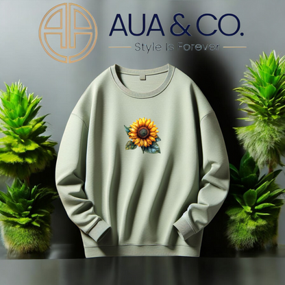 *AUA&CO Winter Sunflower Sweatshirt – Comfortable Casual Wear for Everyday Style 🌻*