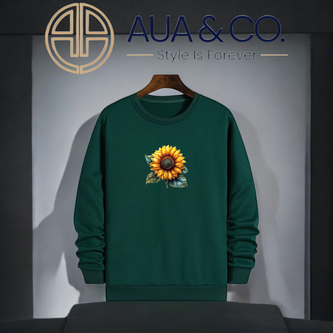 *AUA&CO Winter Sunflower Sweatshirt – Comfortable Casual Wear for Everyday Style 🌻*