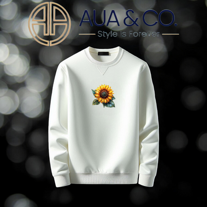 *AUA&CO Winter Sunflower Sweatshirt – Comfortable Casual Wear for Everyday Style 🌻*