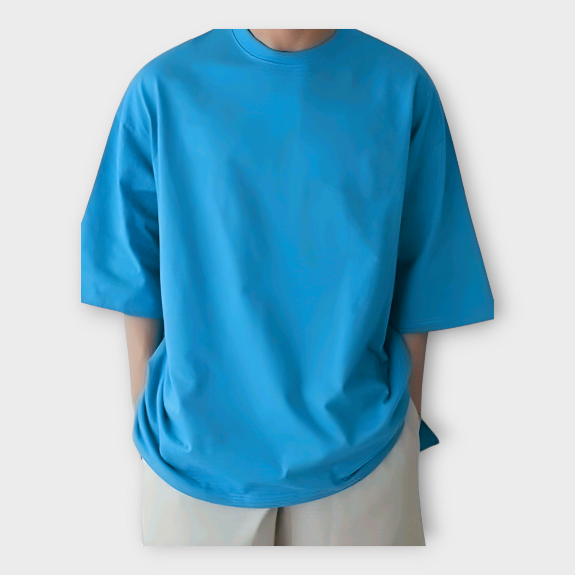 Summer Basic Blue T-shirt For Men's AUA&CO