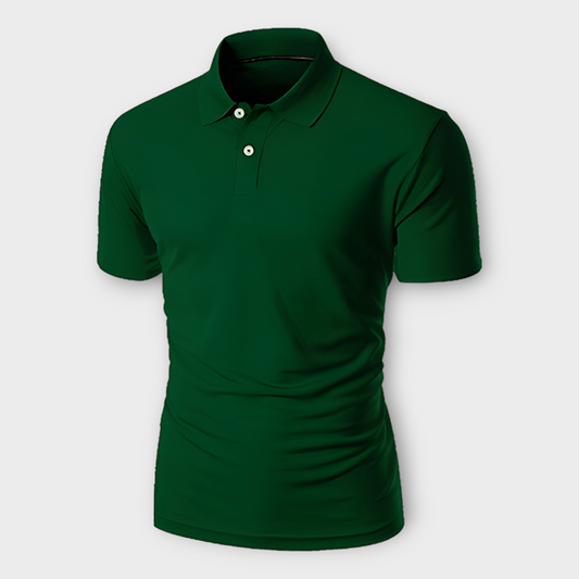 Summer Basic Dark Green Collar T-shirt For Men's AUA&CO