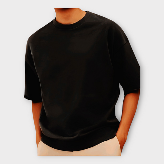 Summer Black Basic T-shirt For Men's AUA&CO