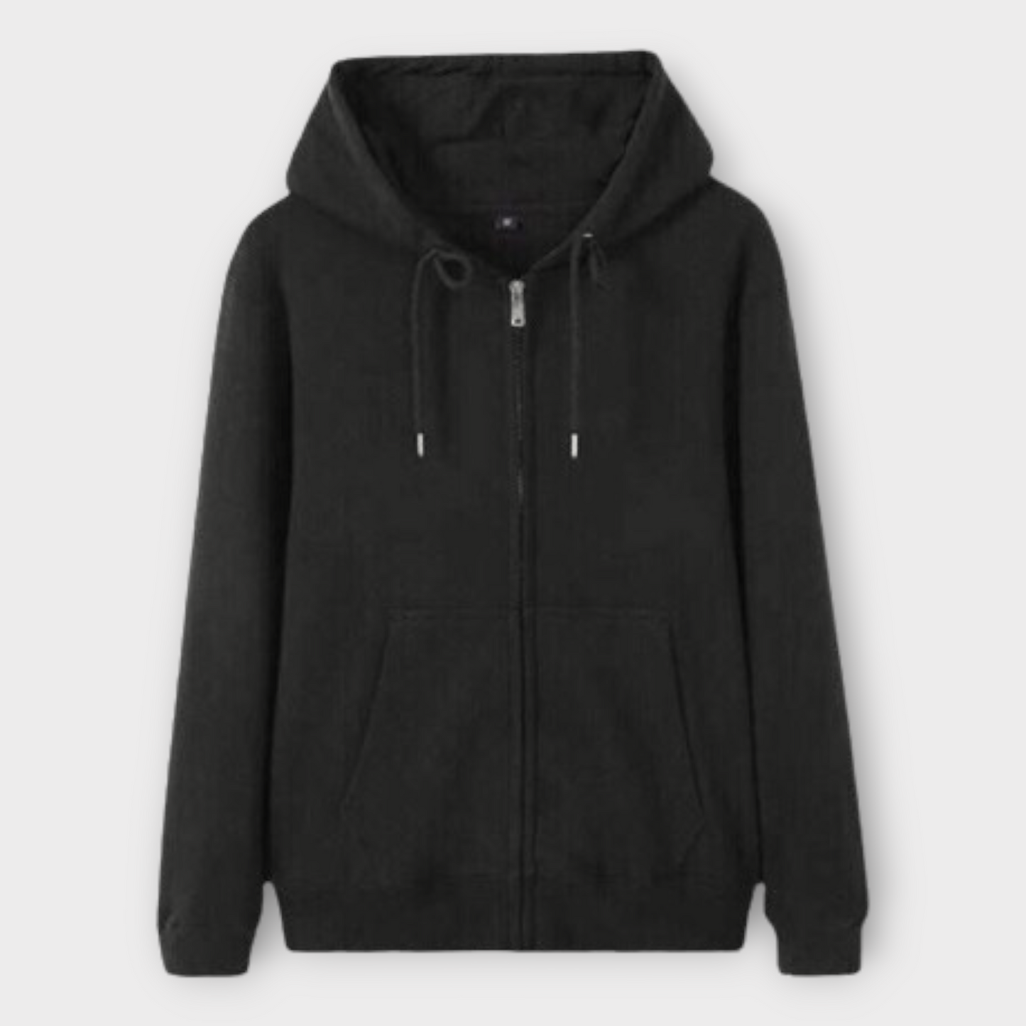 Winter Basic Black Zipper Hoodie AUA&CO