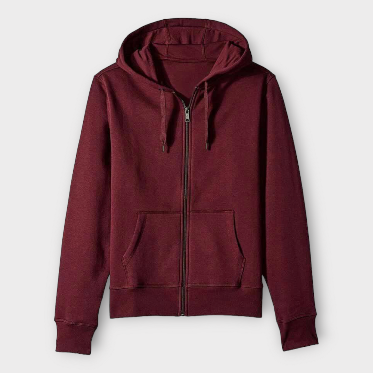 Winter Basic Maroon Zipper Hoodie AUA&CO