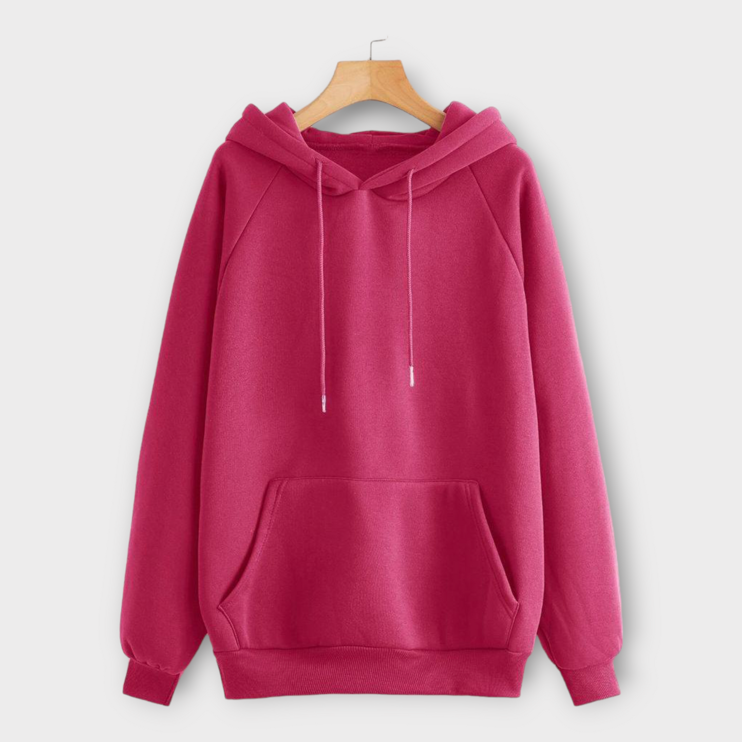 Winter Dark Pink Plain Hoodie For Women's AUA&CO