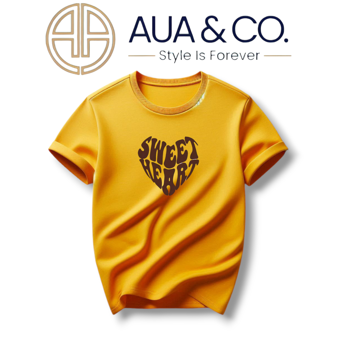 Aua&Co  Women Summer Bundle - 3 Half Sleeve Printed T-Shirts (Black, Gray, Mustard) - Unique & Stylish Designs